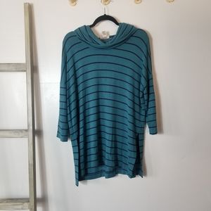 LOFT OUTLET LARGELY OVERSIZED TUNIC WITH COWL NECK SLITS ON SIDES SIZE S